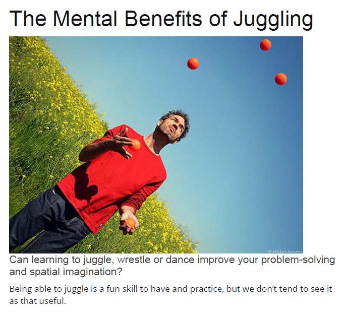the mental benefits of juggling
